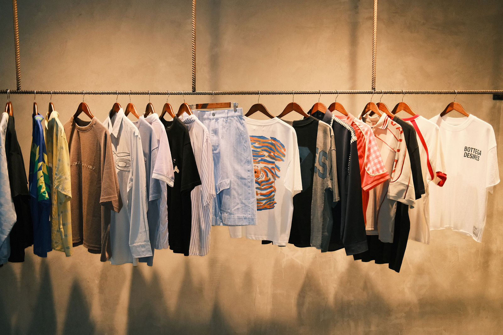 Apparel racks inside the Heat Depot store
