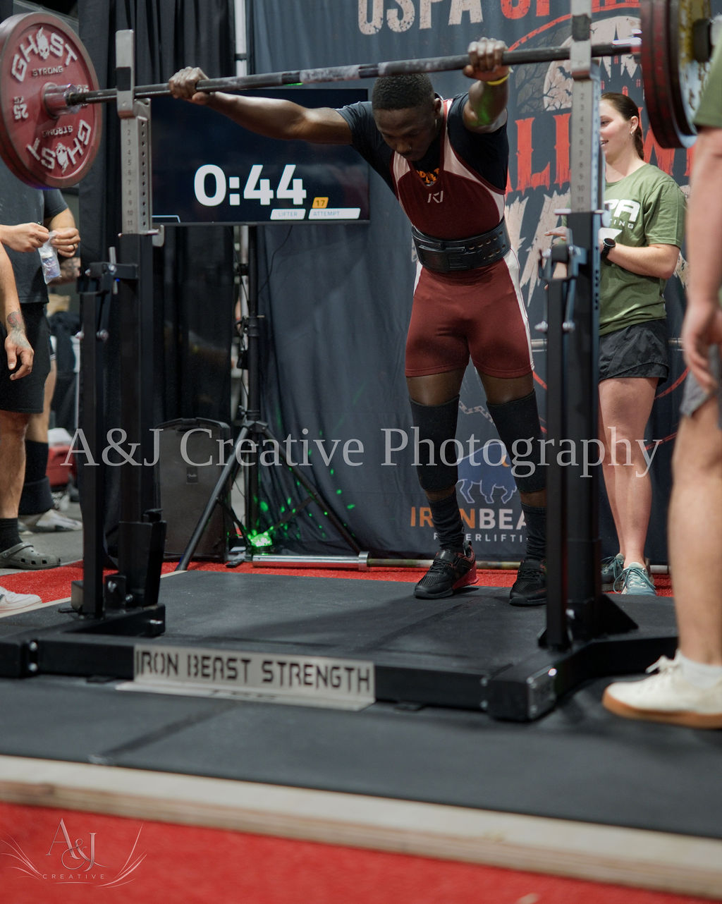 Athlete preparing to squat at USPA Halloween Havoc in Monroe