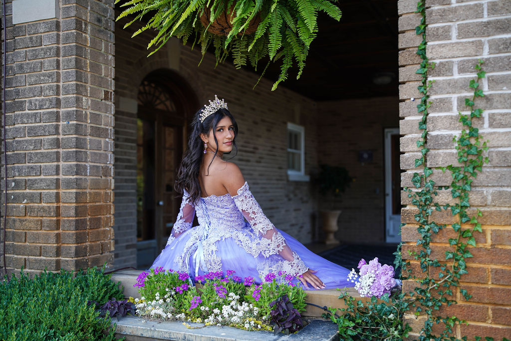Quinceañera portrait with delicate detail
