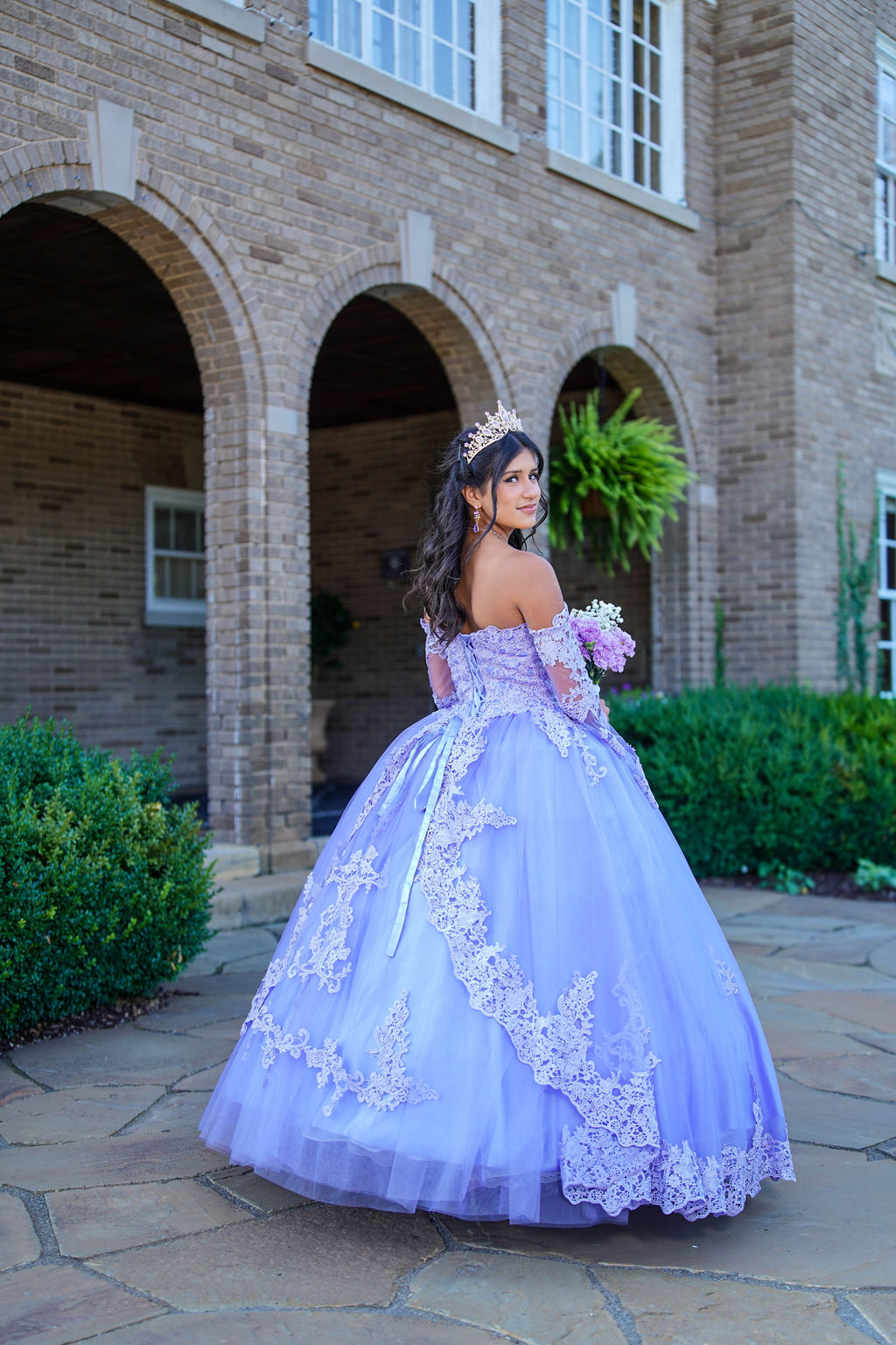 Quinceañera shoes and gown detail