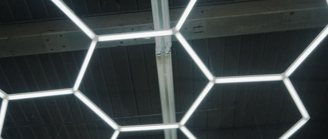 Inner Circle training facility — atmospheric hex lighting