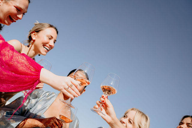 Guests celebrating at luxury Puglia wedding