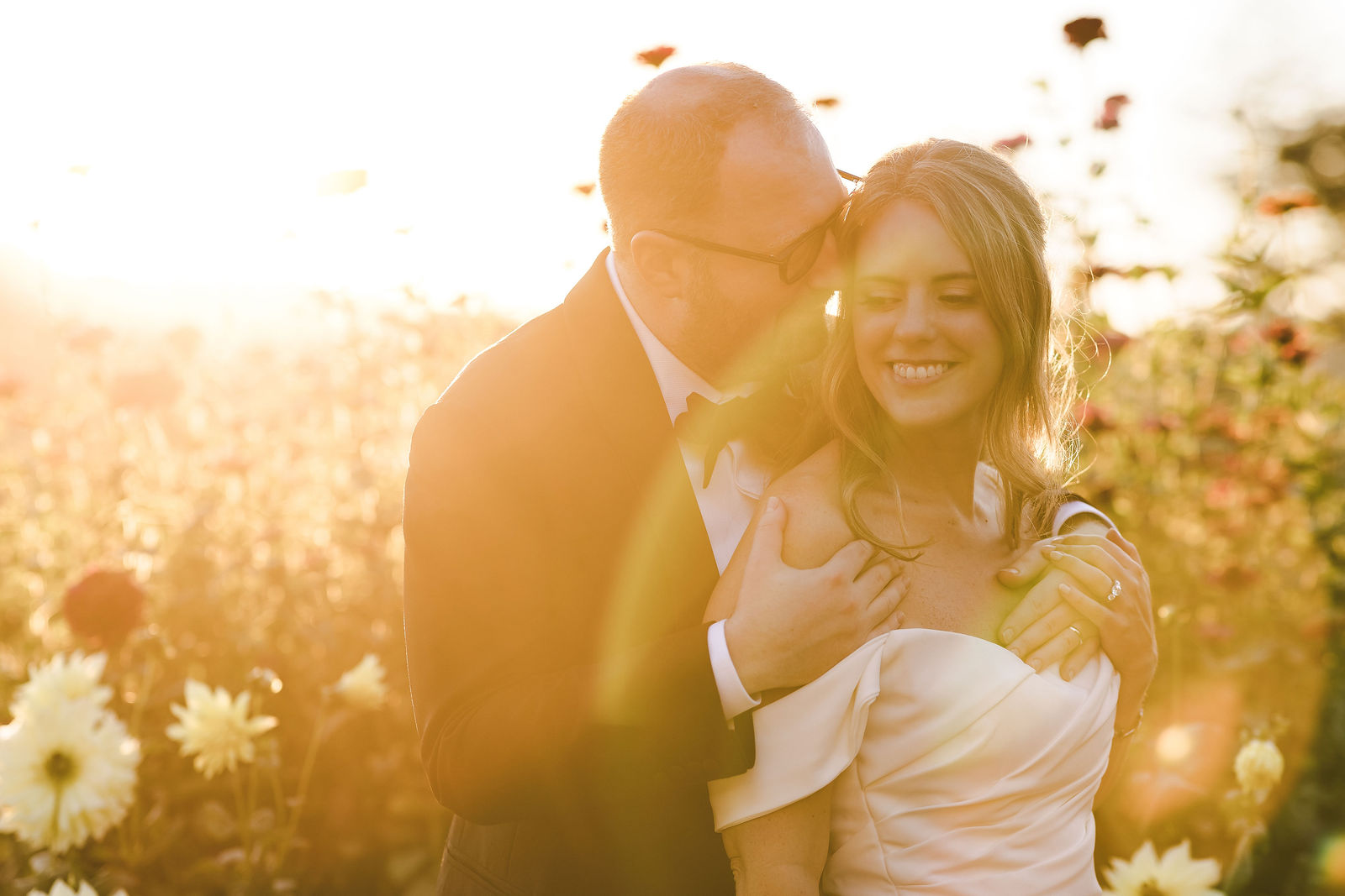 Golden hour wedding portraits above the Russian River Valley at a Montage Healdsburg wedding