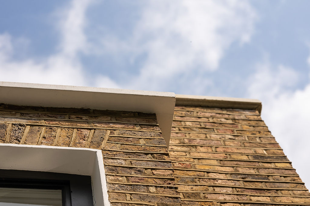 Mansard roof and brick detail