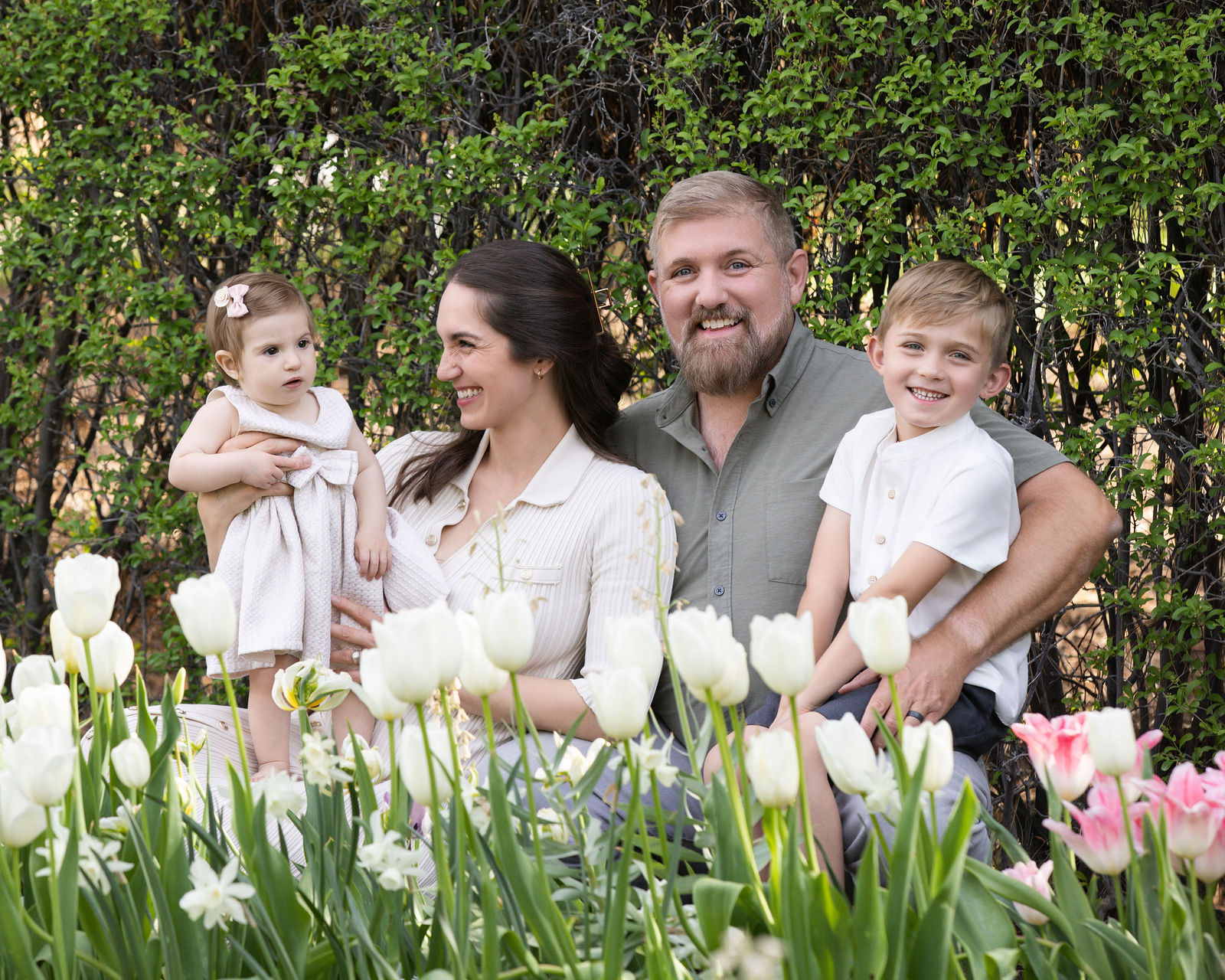Family spring mini session at Ashton Gardens Thanksgiving Point tulips