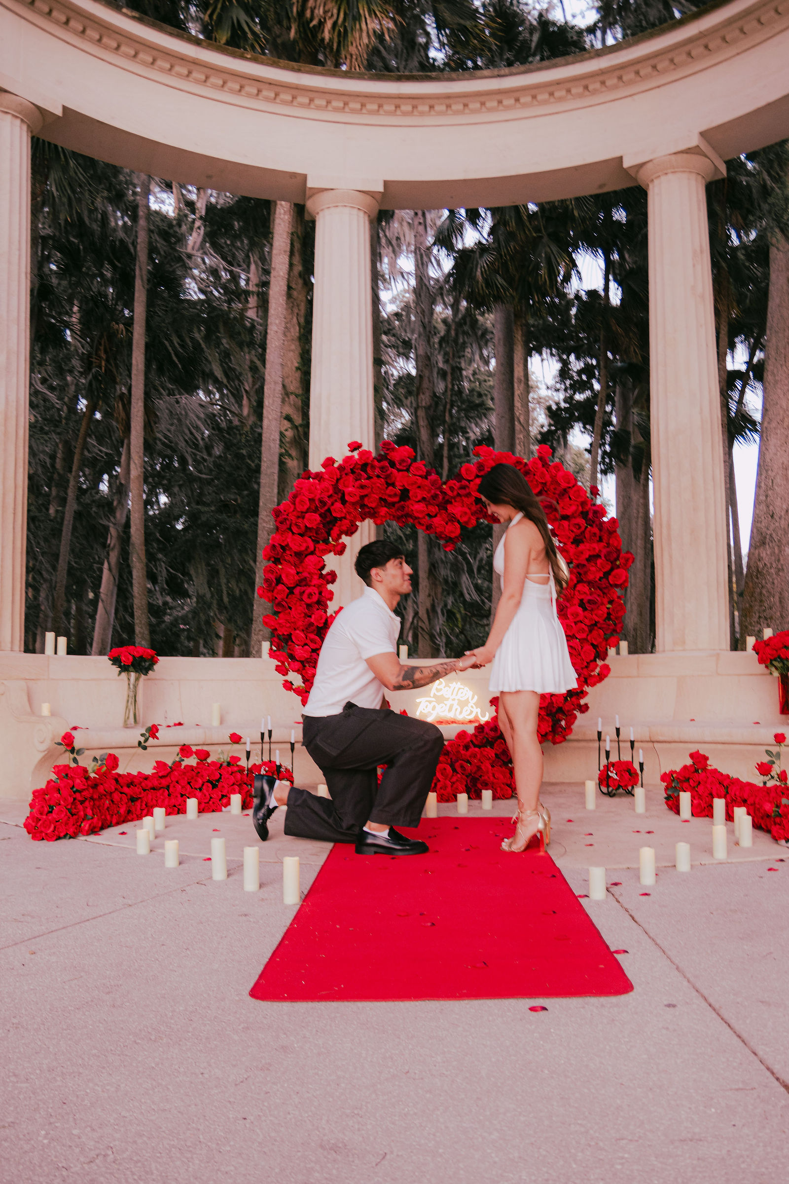 Proposal photography at sunset
