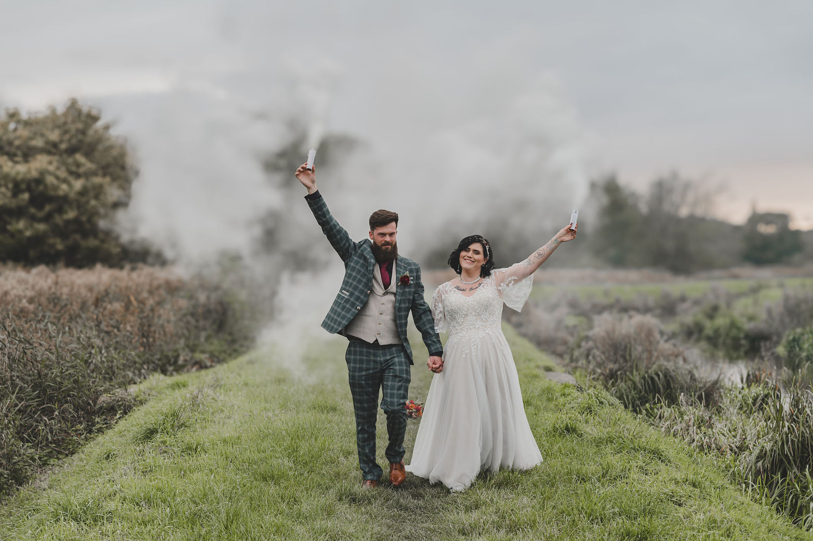 A couple photographed by Gary on their wedding day