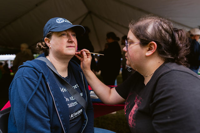 A guest getting their face painted