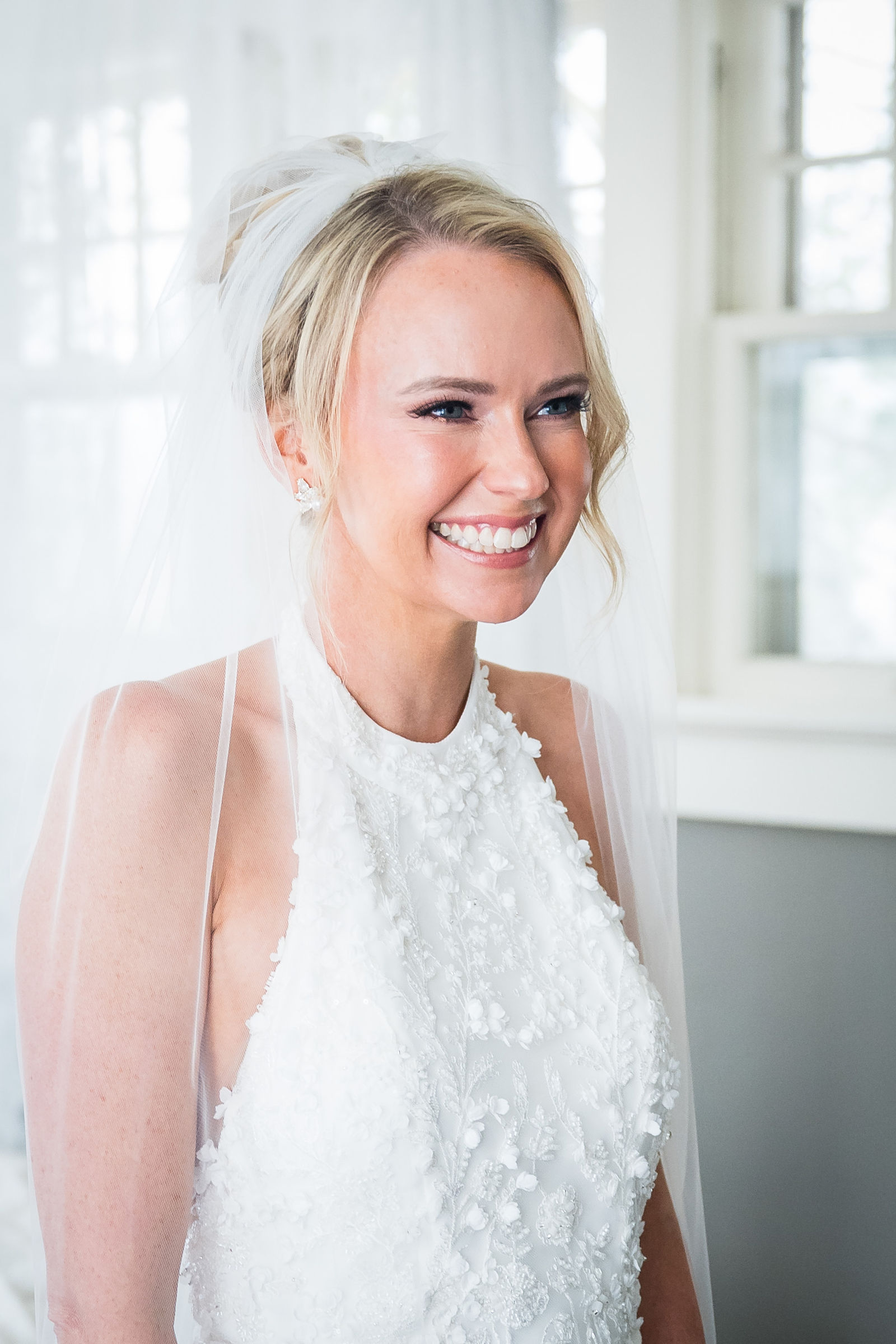 Bride with her bridesmaids before the ceremony at The Manor House