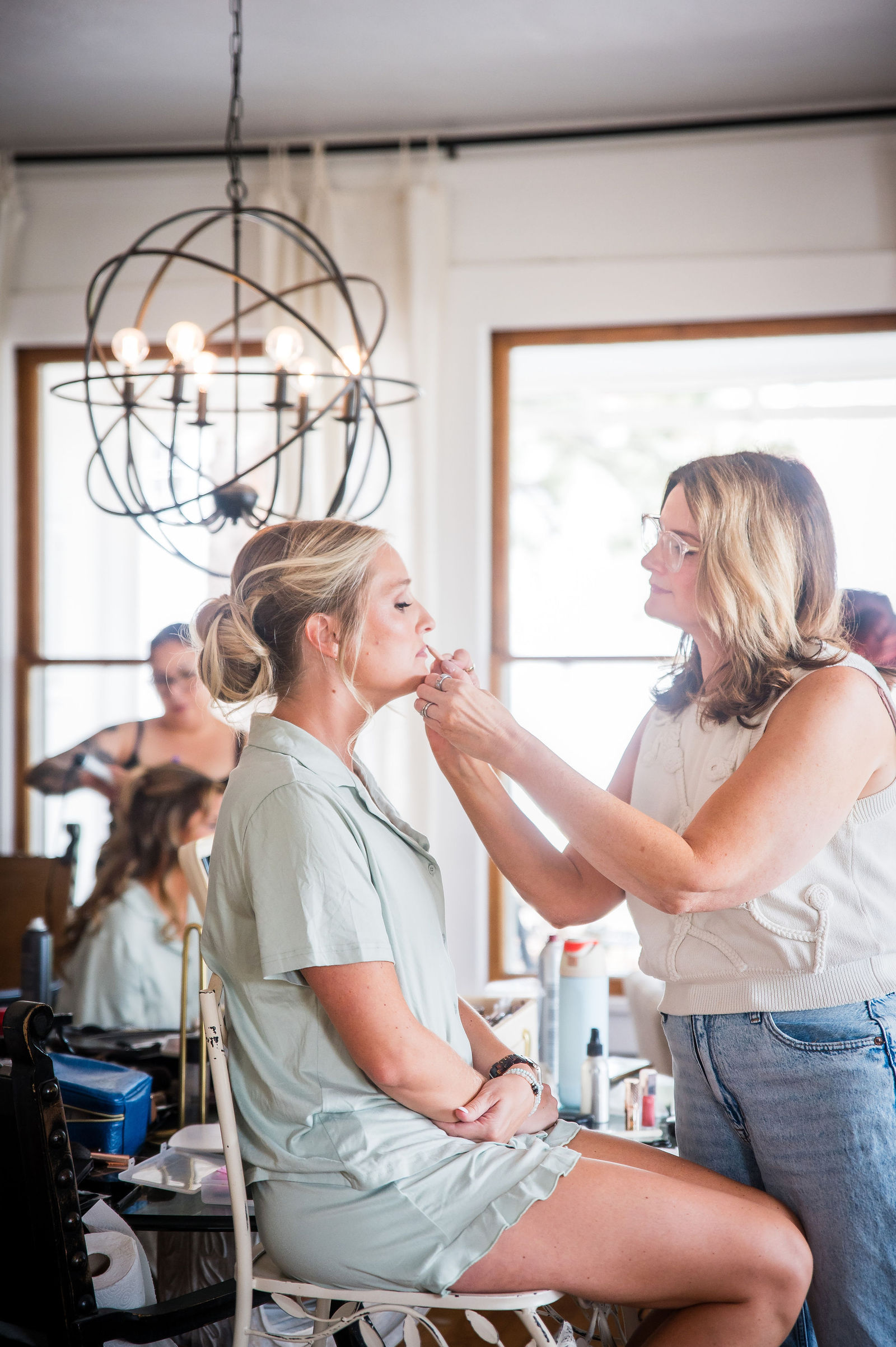 Bride getting ready at The Manor House in Littleton, Colorado
