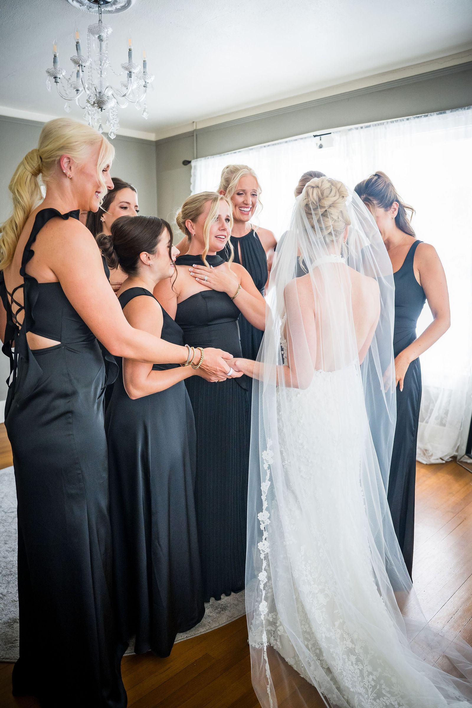 Bride and bridesmaids at The Manor House in Littleton