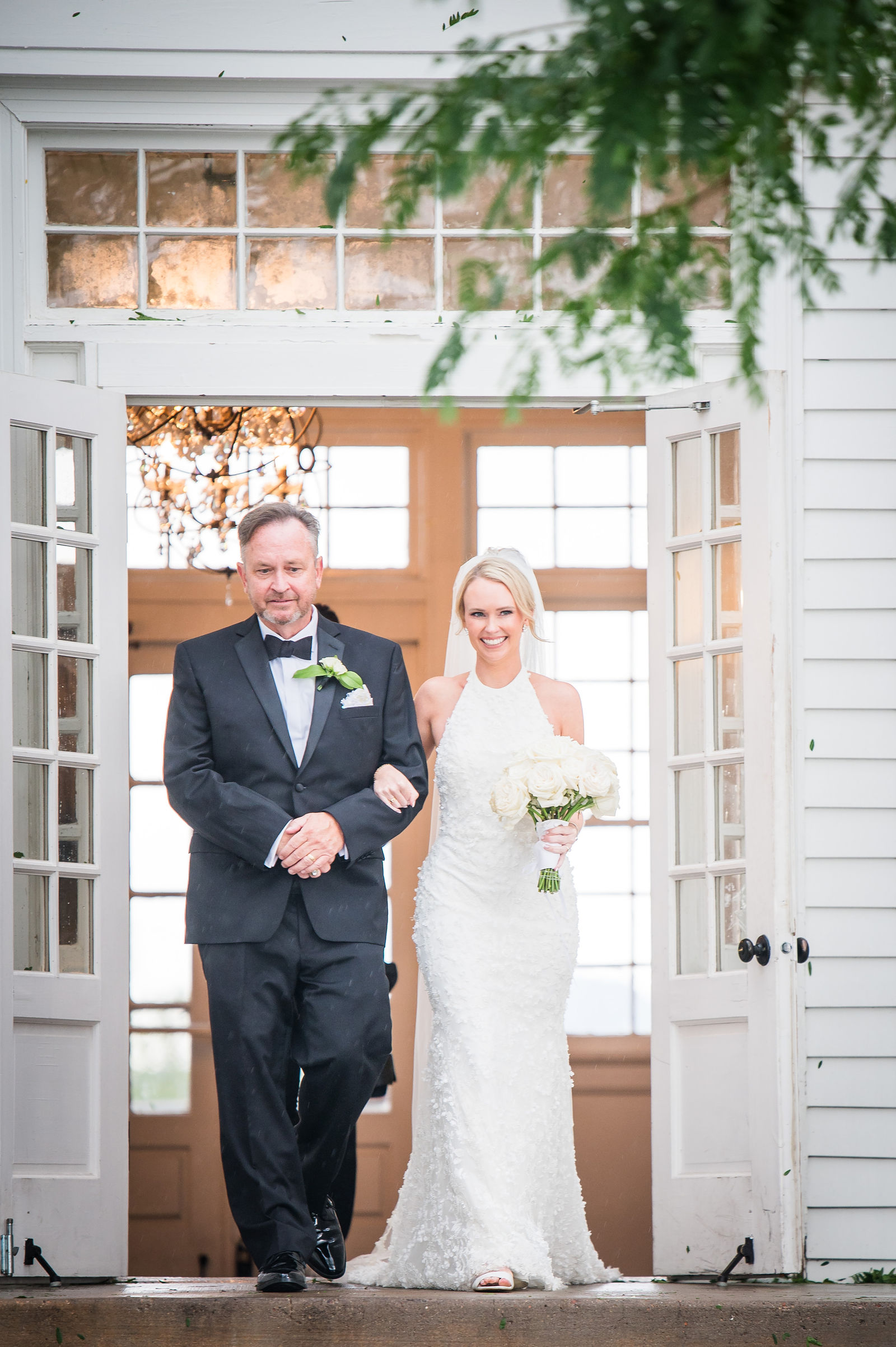 Bride's train on the path at a Colorado wedding