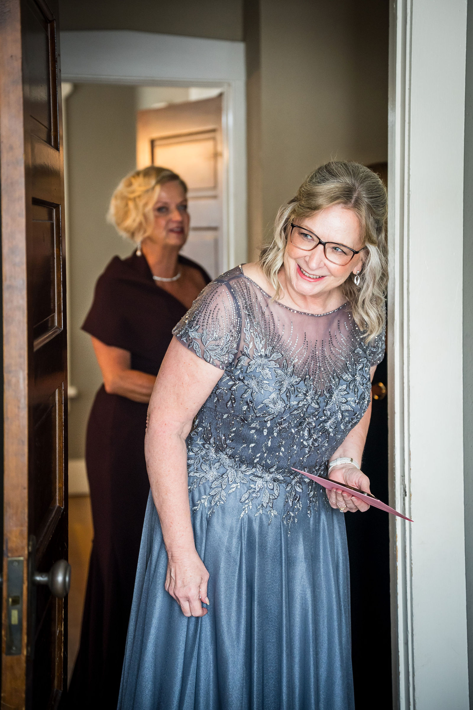 Grandmother seeing the bride at a Colorado wedding