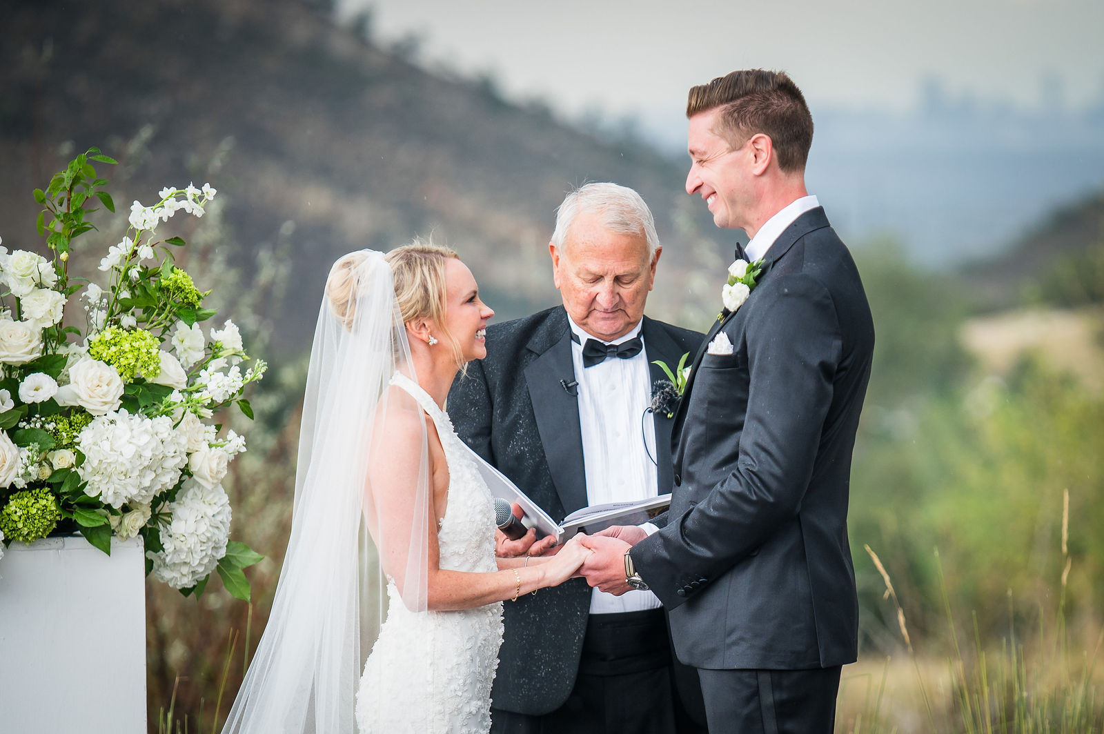 First kiss at a Manor House wedding in Littleton