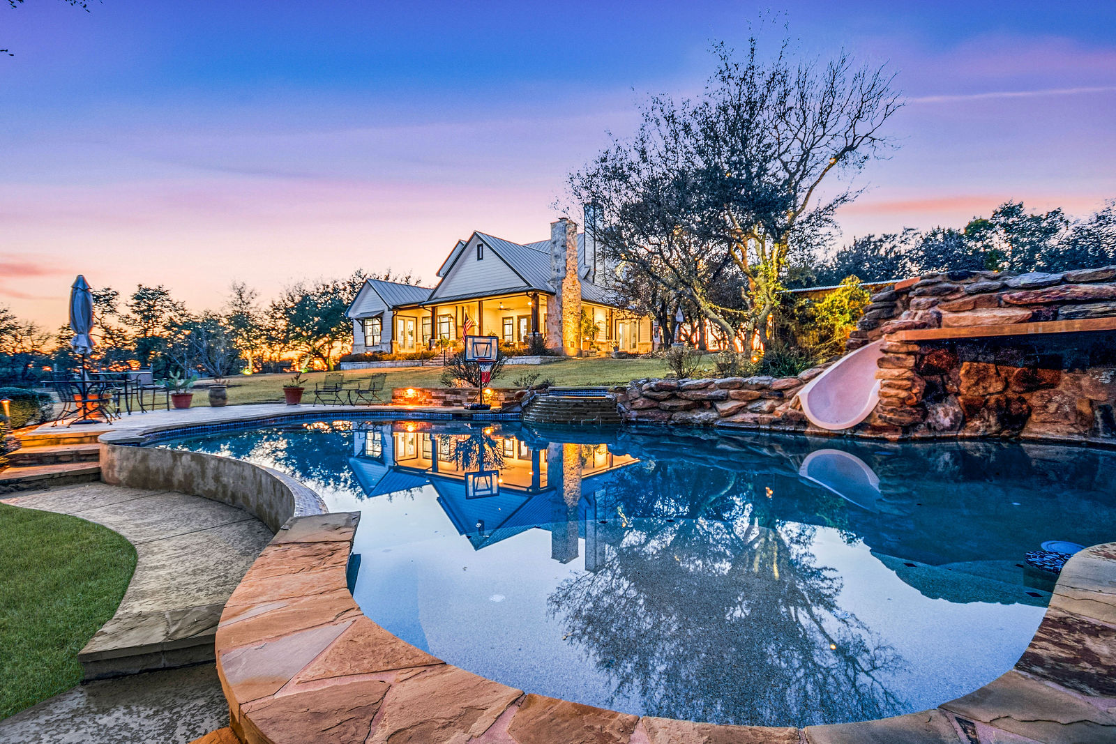 Outdoor living  in Boerne Texas Hill Country home