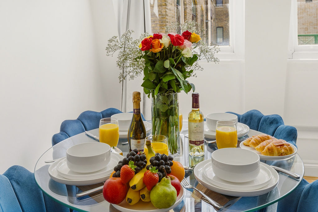 Photograph of the dining setting