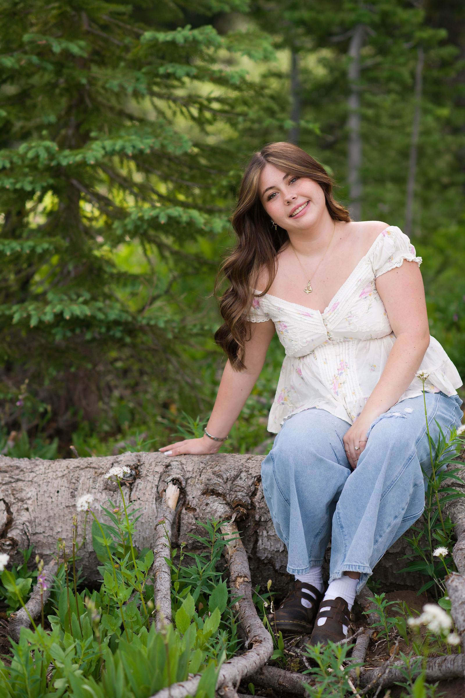 Senior portrait in summer greenery