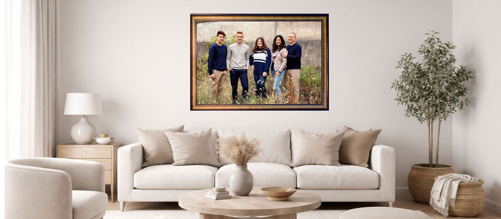 Family portrait displayed in home