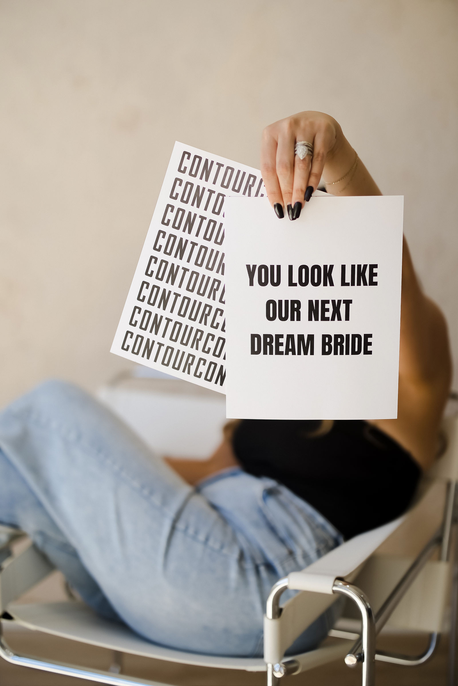 Bay Area brand photography of Taylor Klevins, lead makeup artist and founder of Contour Bridal, in a black top with pearls