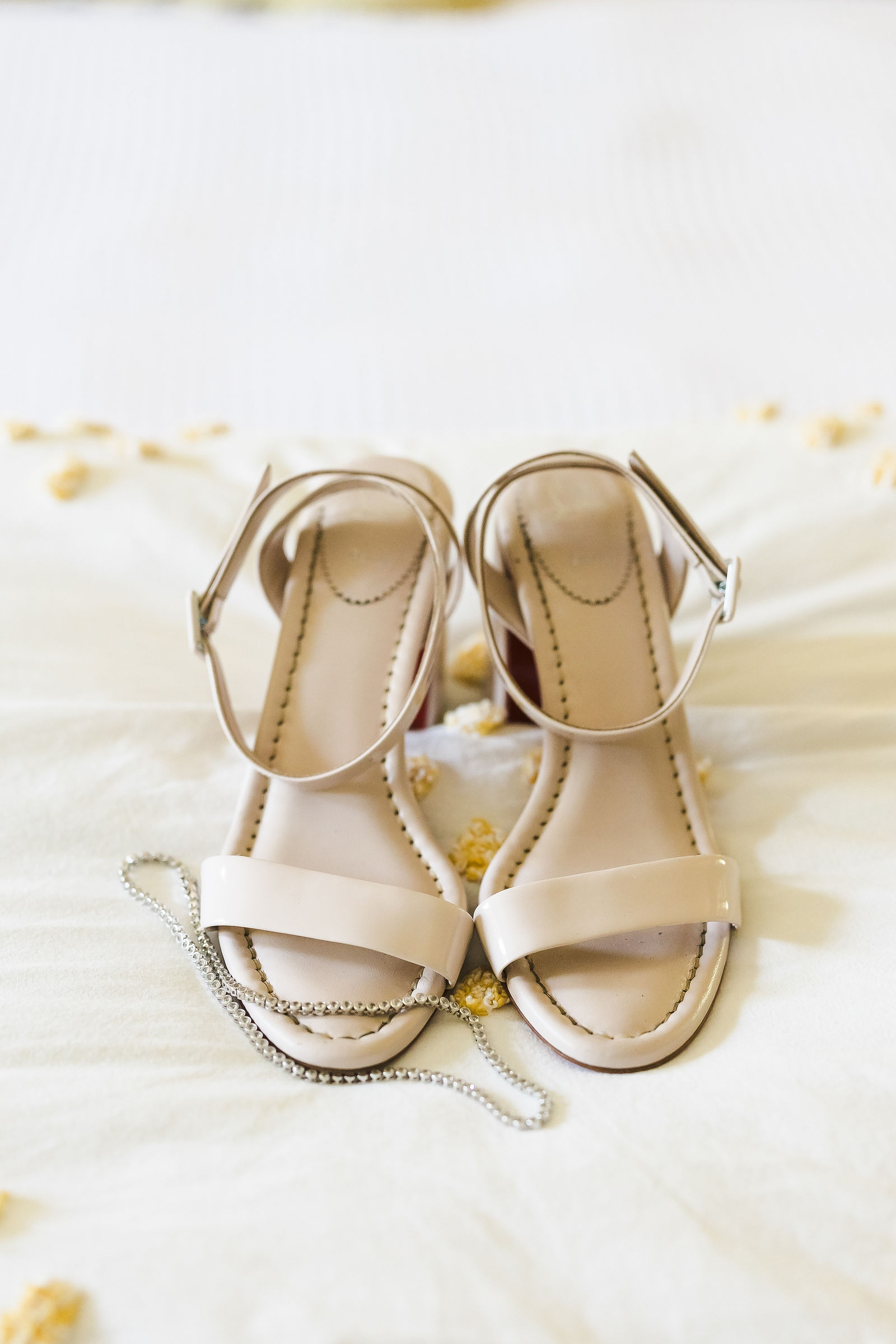 Bridal shoes detail photo on the morning of a Barndiva wedding in Healdsburg