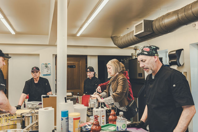 Twisted Radish and Damaris Phillips working together during event production