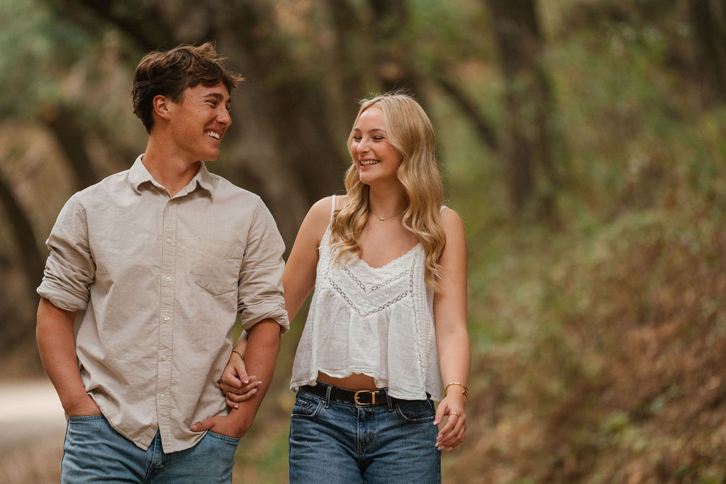 Young couple together, golden hour, candid