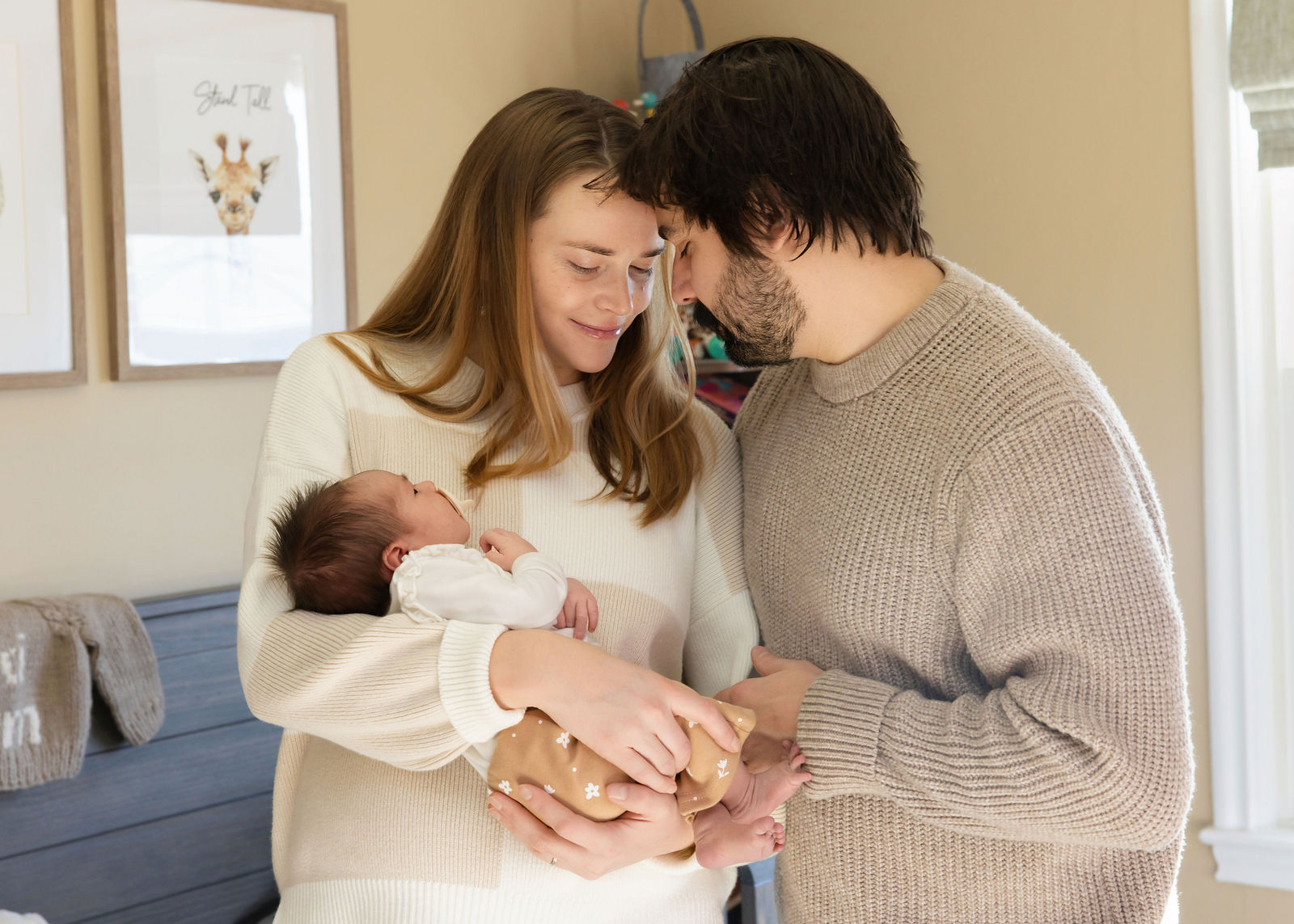 Utah County in-home newborn photographer capturing baby-led newborn portraits using soft window light