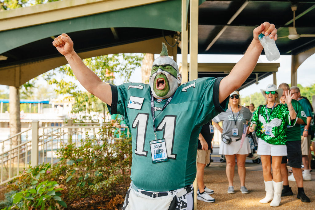 Event photography company capturing a candid high-energy fan moment at a Nashville event