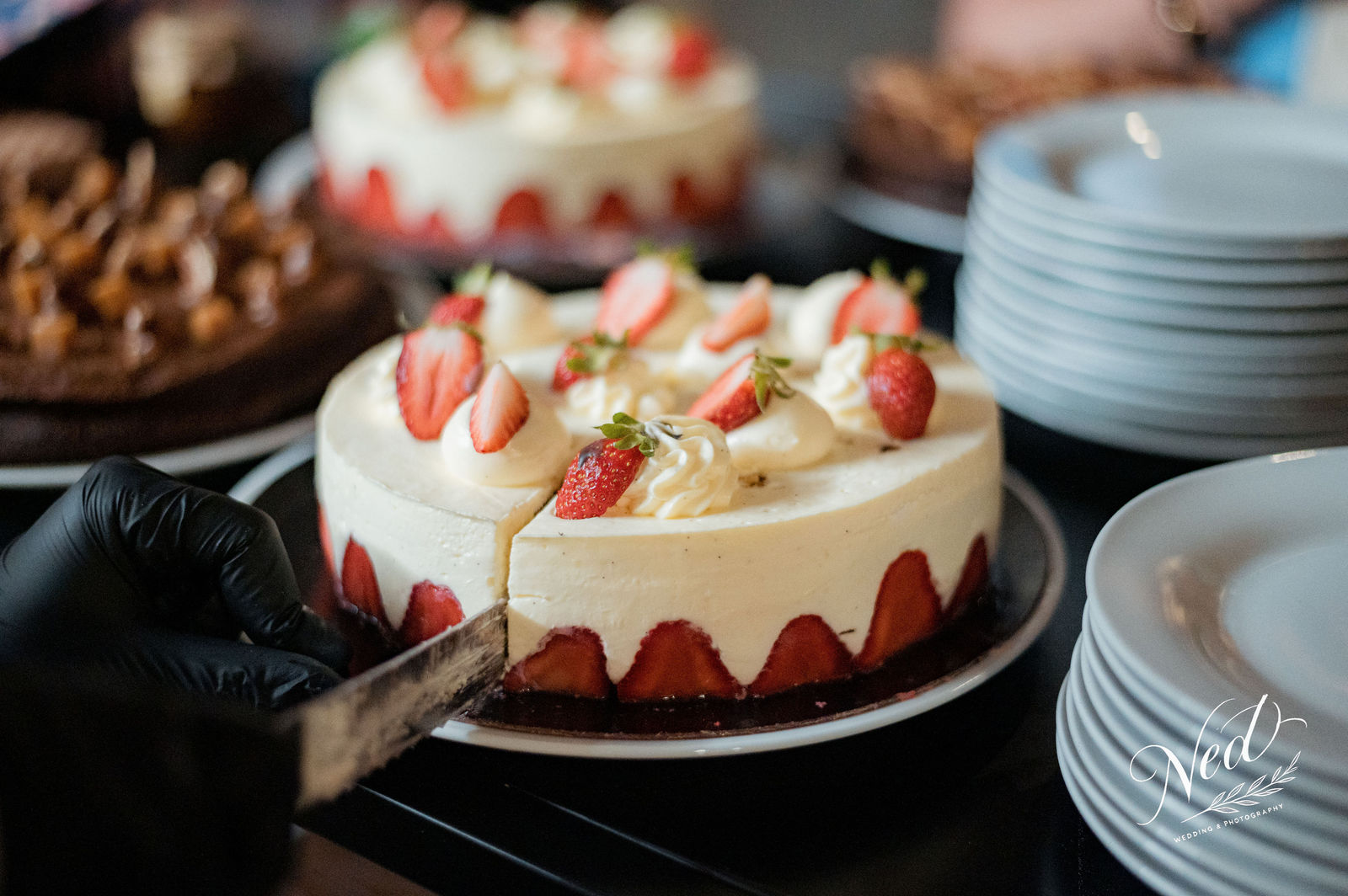 Gâteau séminaire Lyon - Fraisier événement entreprise pâtisserie corporate
