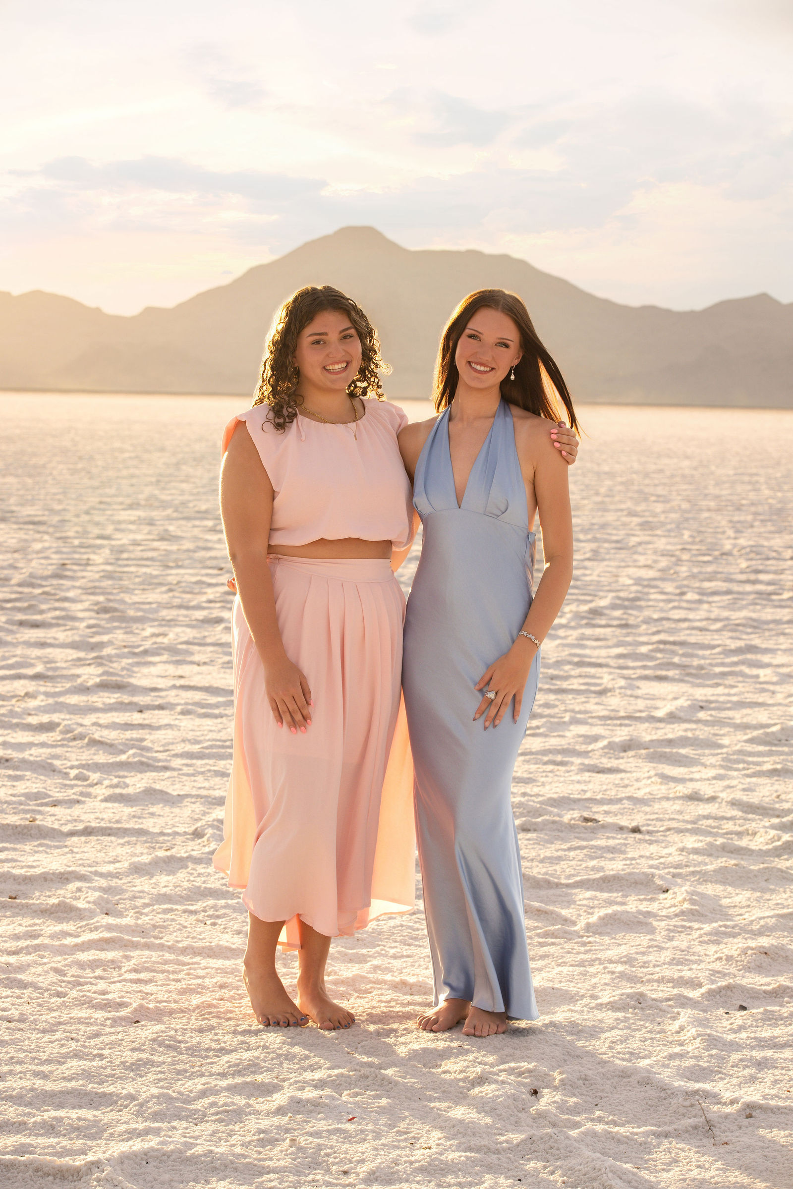 Senior best friend portraits photographed at the Utah Salt Flats