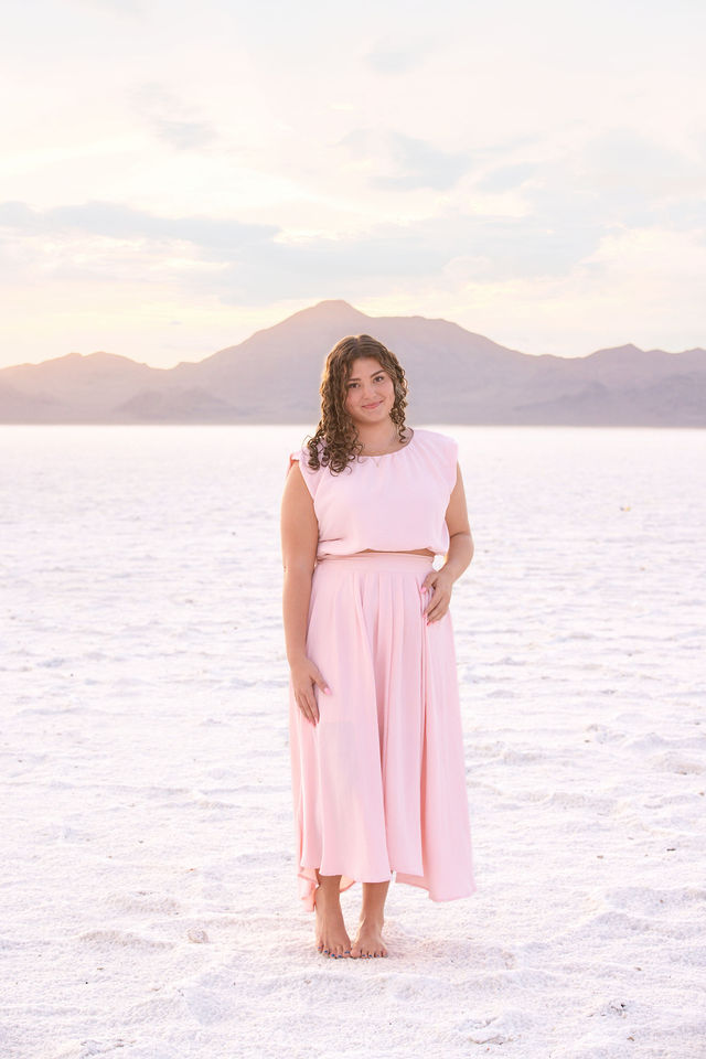Savannah and Ella together during their Bonneville Salt Flats senior photography session