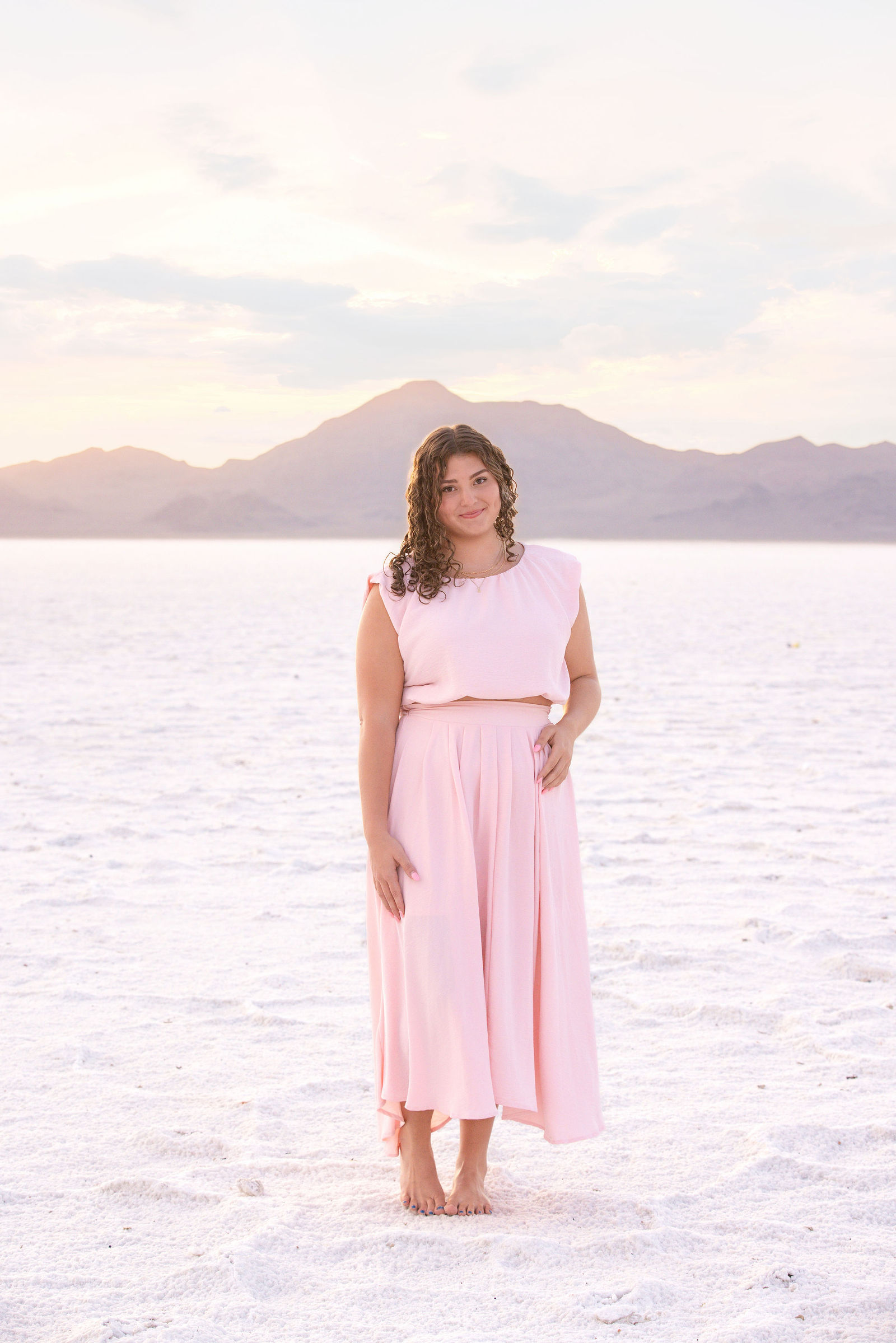 Savannah and Ella together during their Bonneville Salt Flats senior photography session