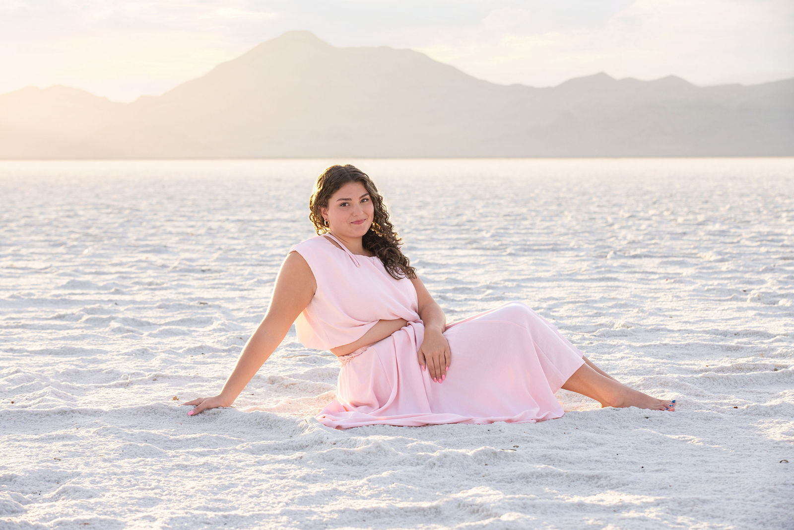 Best friend senior photos at the Bonneville Salt Flats in Utah