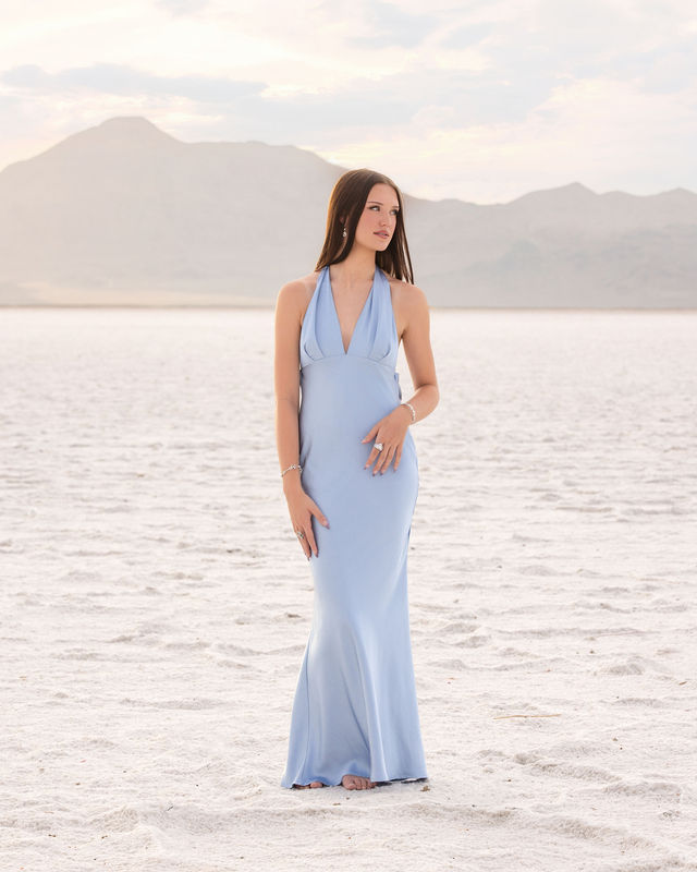 Savannah senior portrait at the Bonneville Salt Flats in Utah