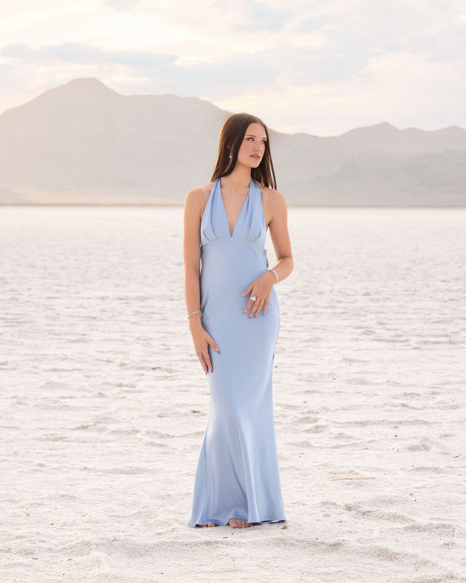 Savannah senior portrait at the Bonneville Salt Flats in Utah