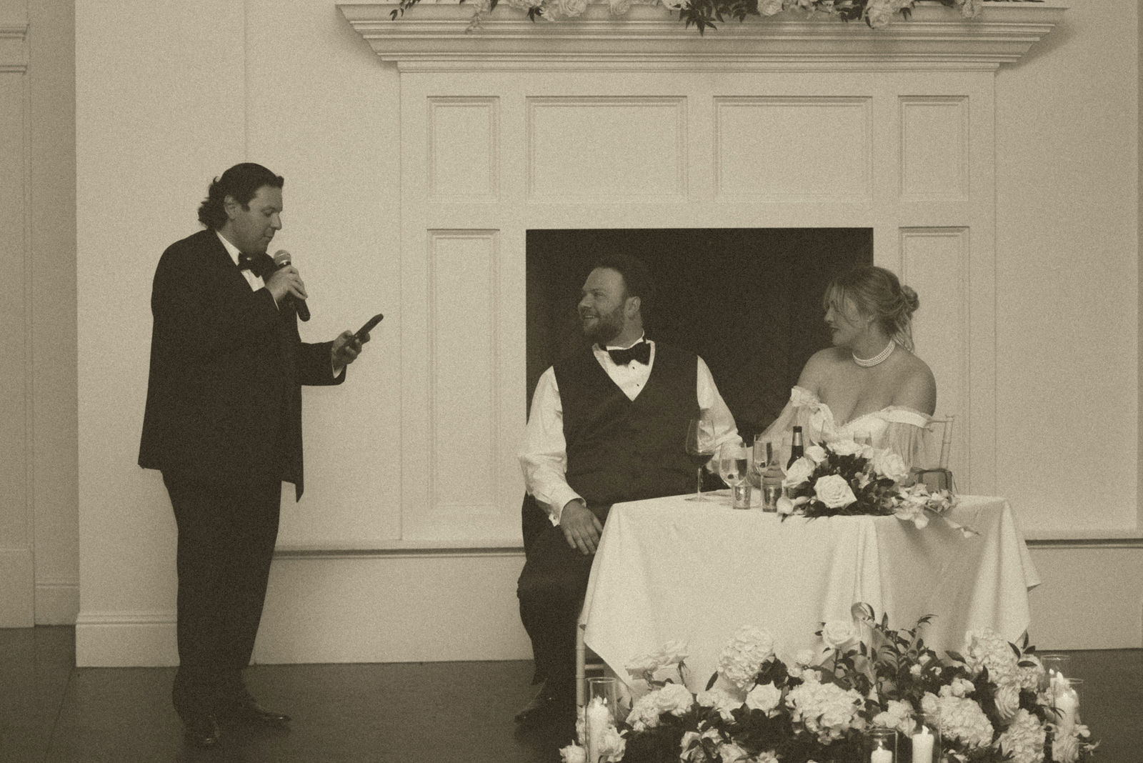 Best man giving a speech at a Colorado wedding reception