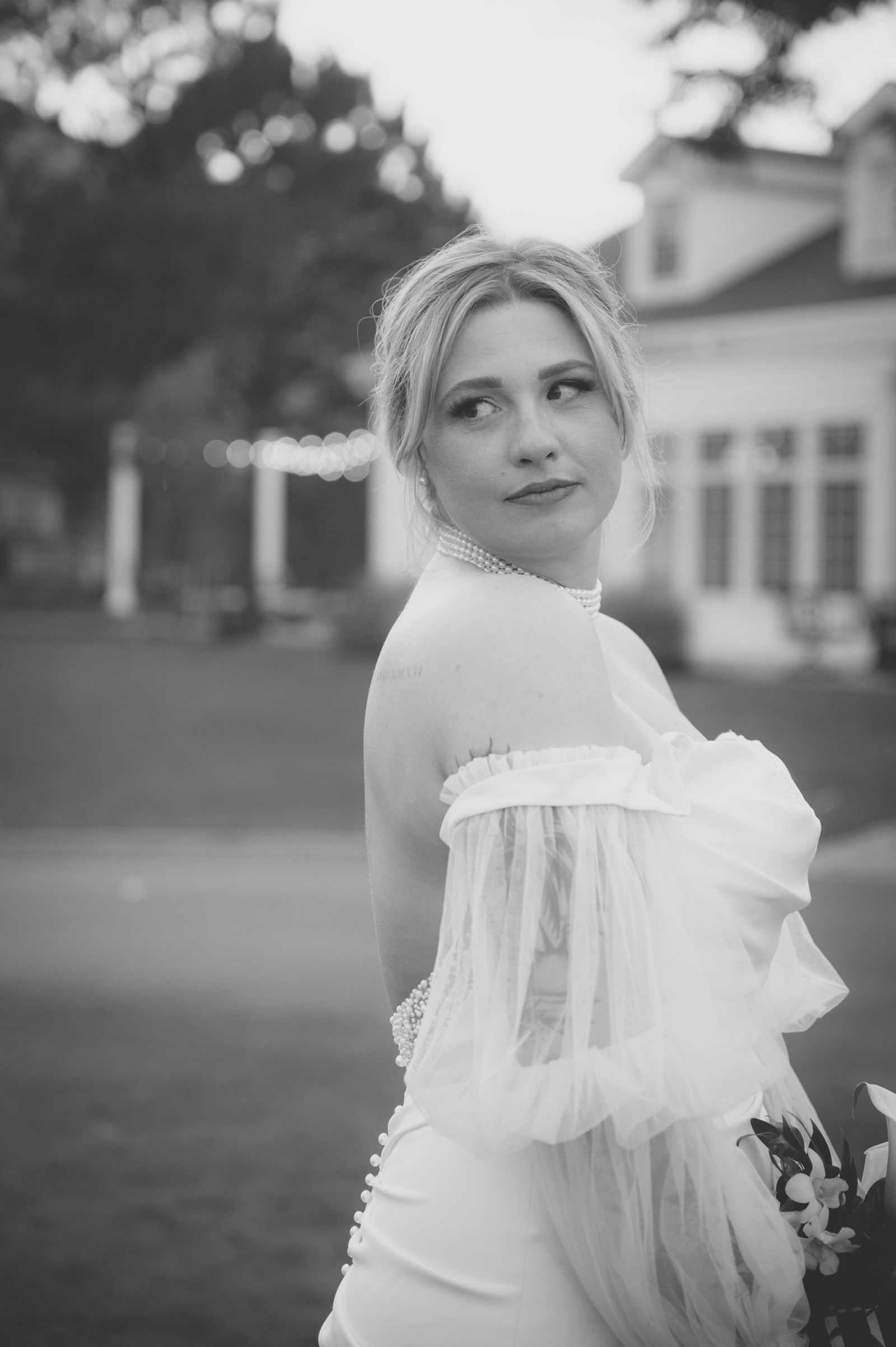 Old Hollywood glamour bridal portrait at The Manor House Colorado