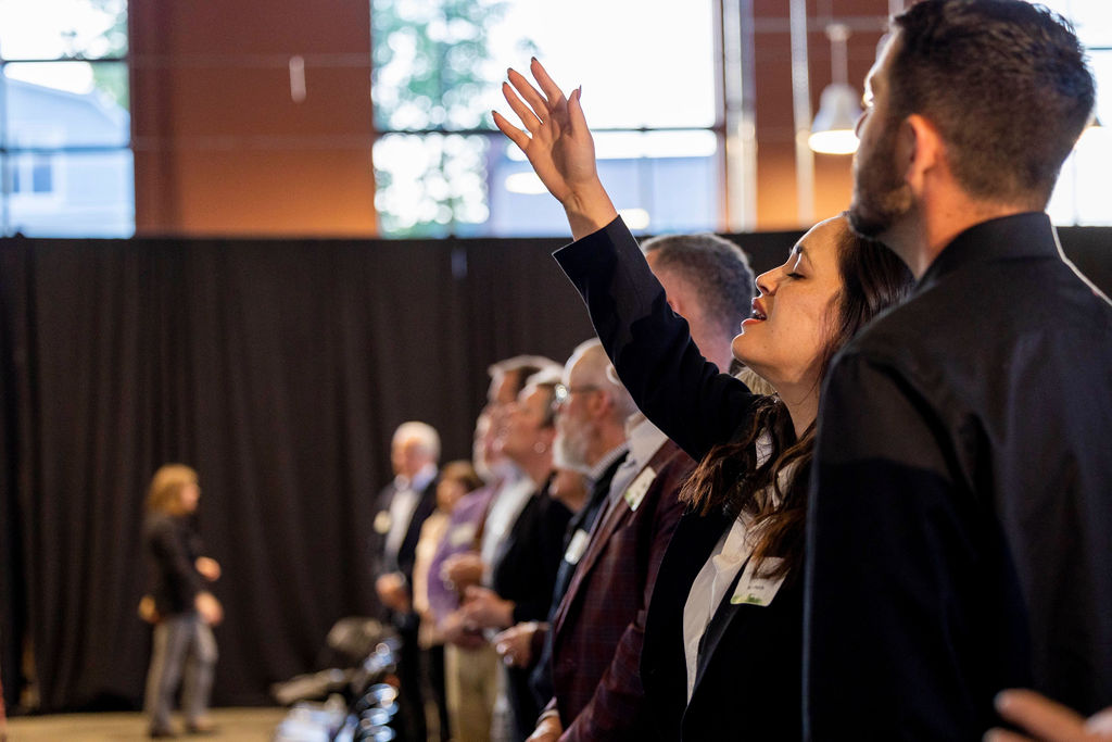 Hands raised in worship