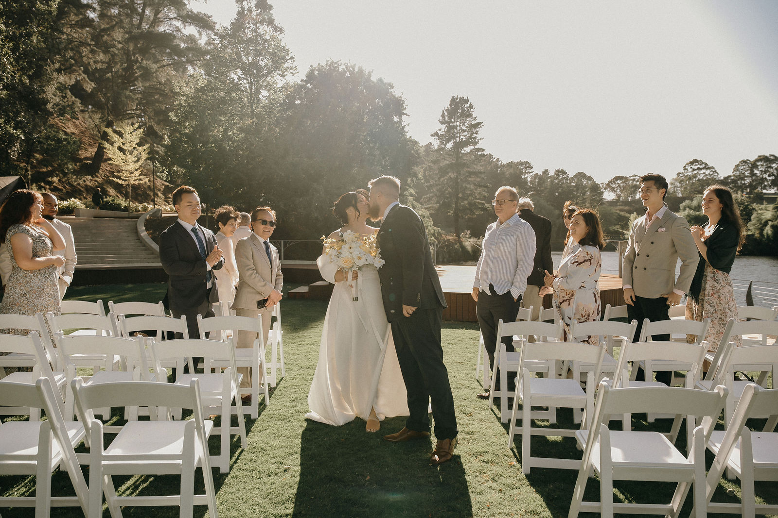 Couple on the sand at the end of the day