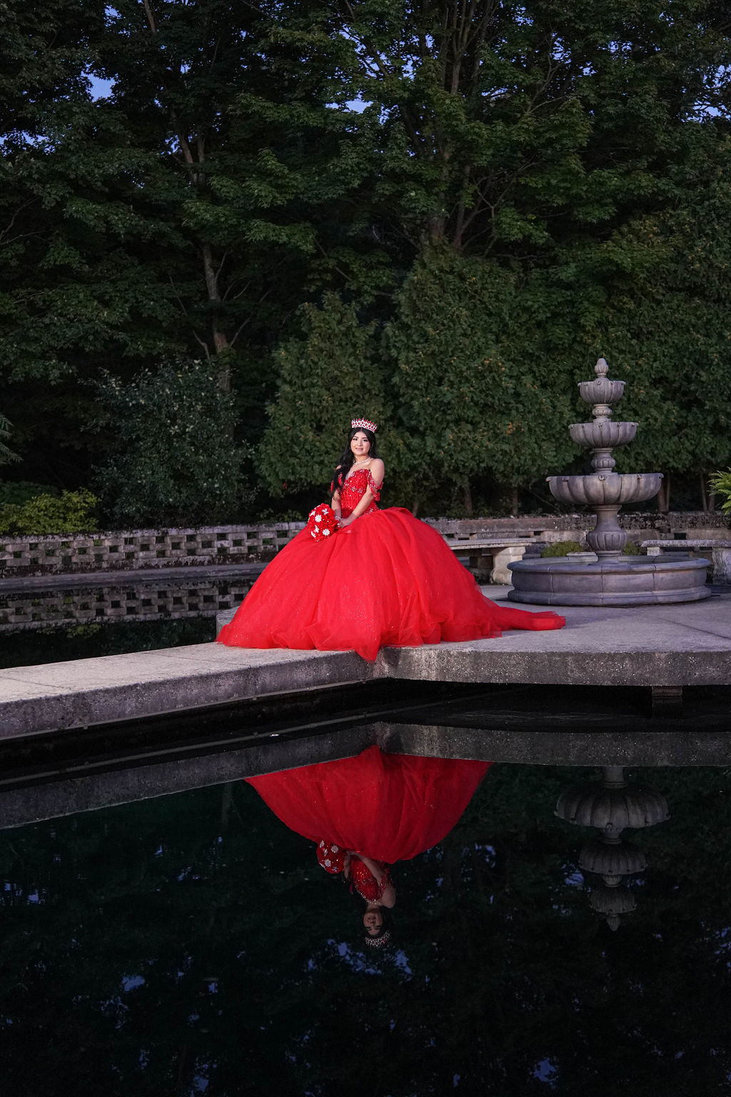 Final portrait of Merahy in her quinceañera gown
