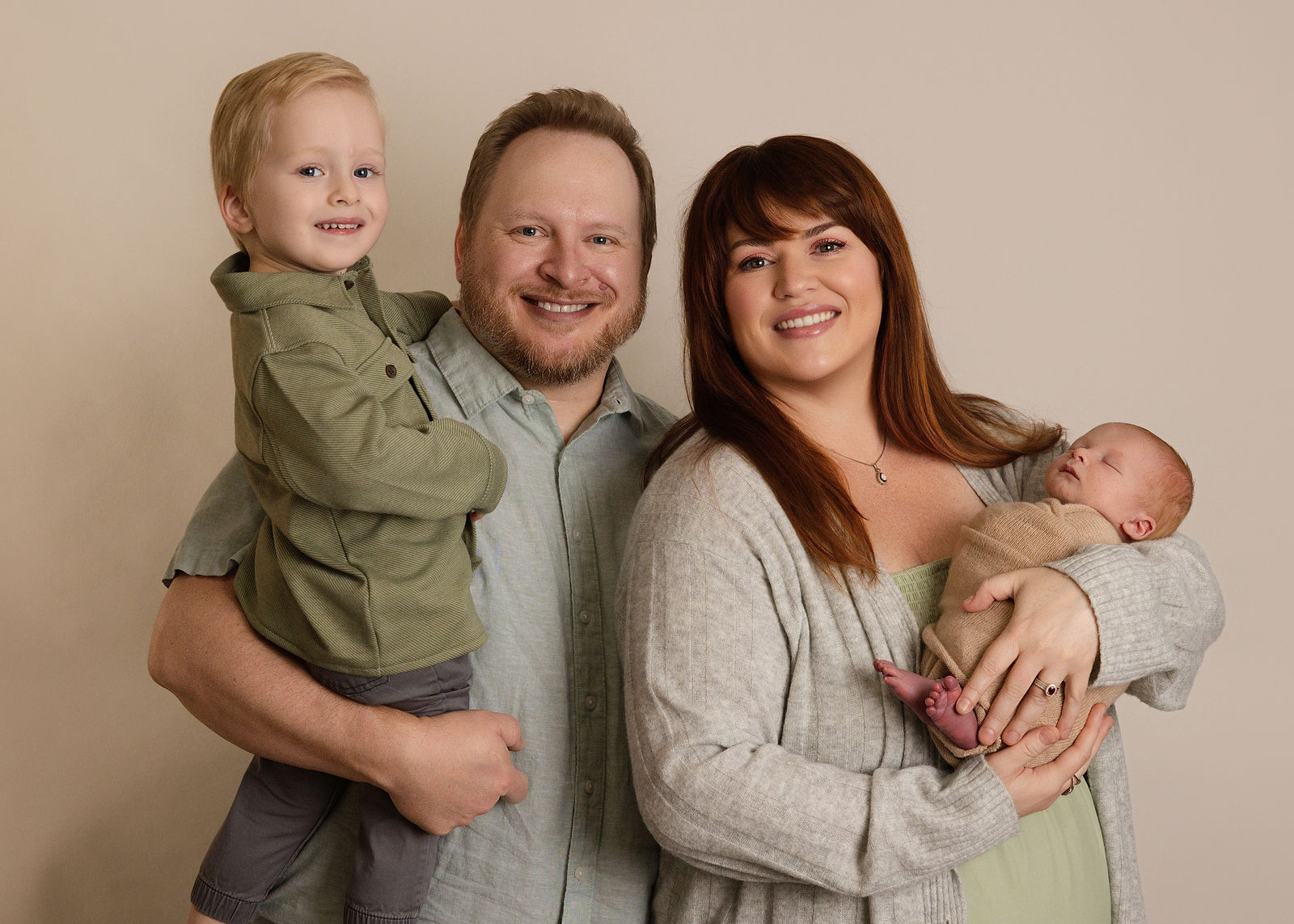 Studio newborn photography with neutral setups