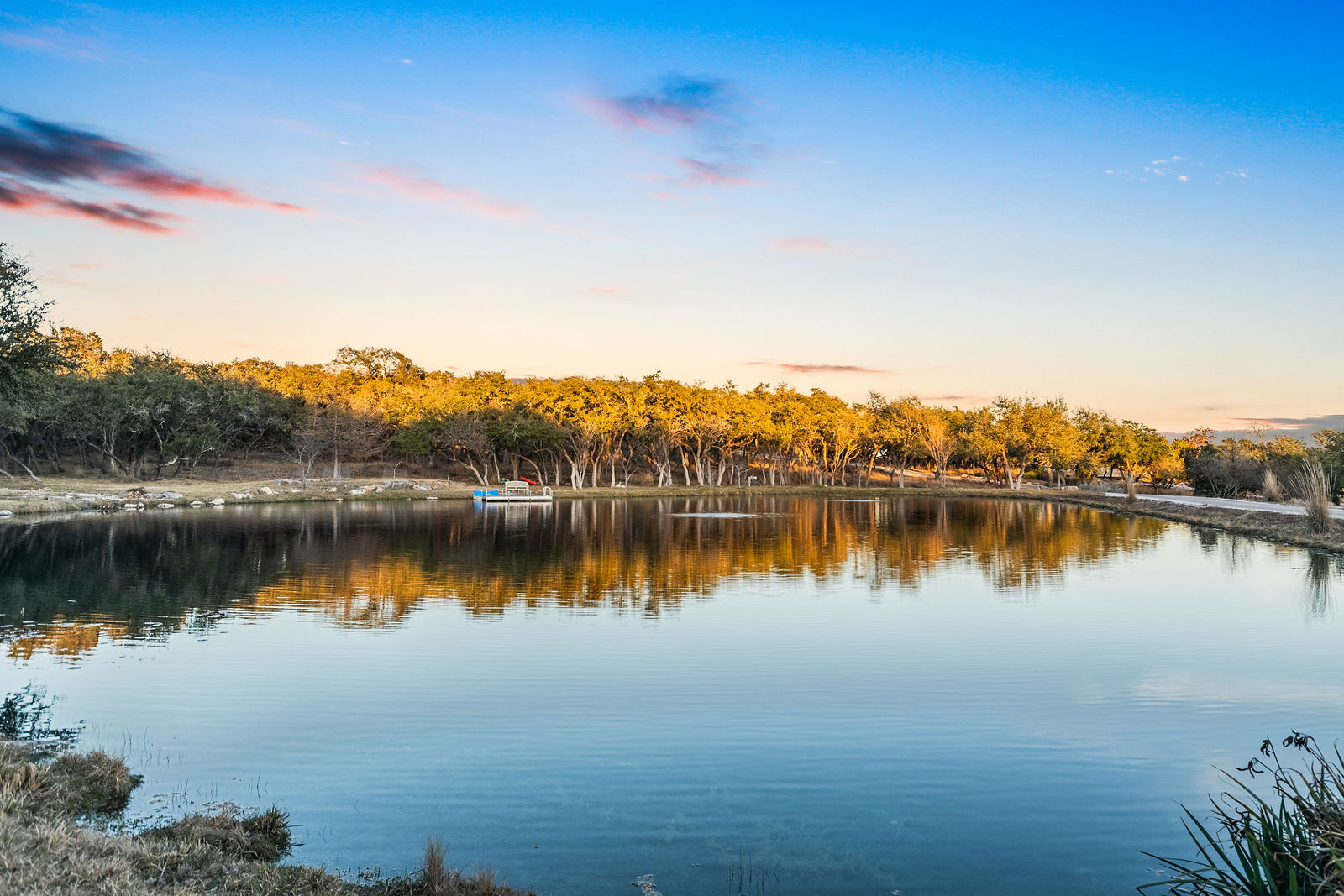 Private acreage and pond at Texas Hill Country property in Boerne