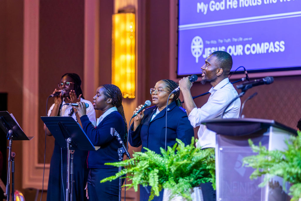 Singers leading worship