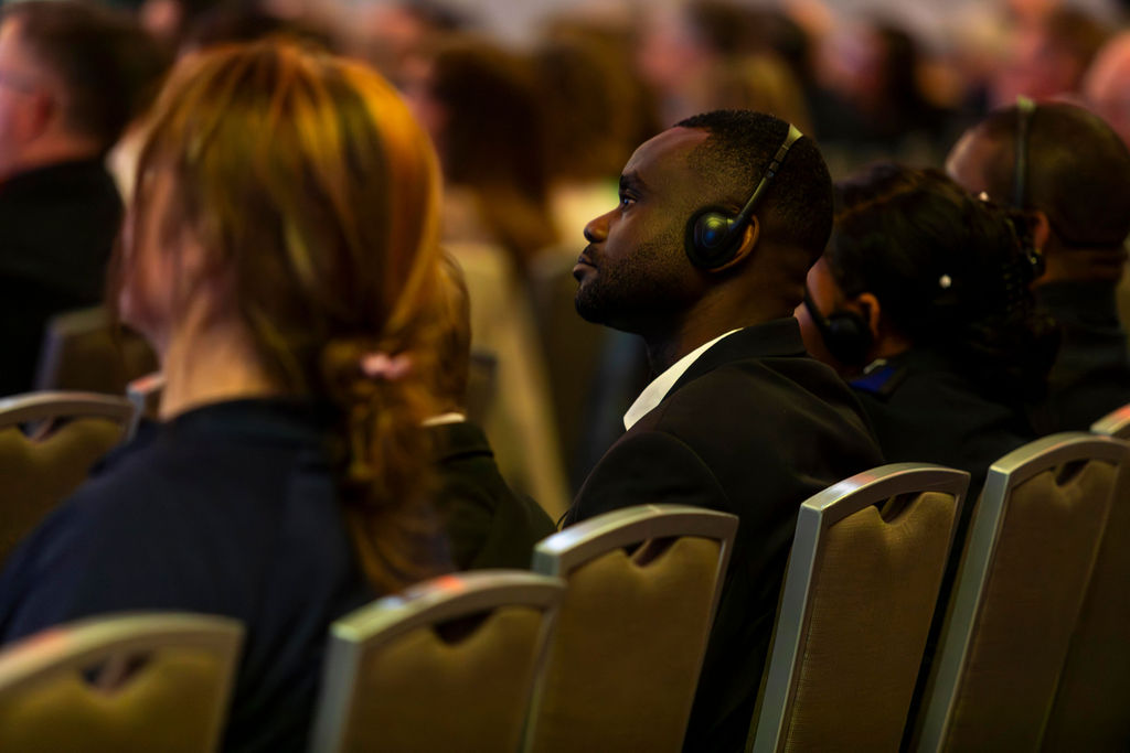 Guests listening during the rally