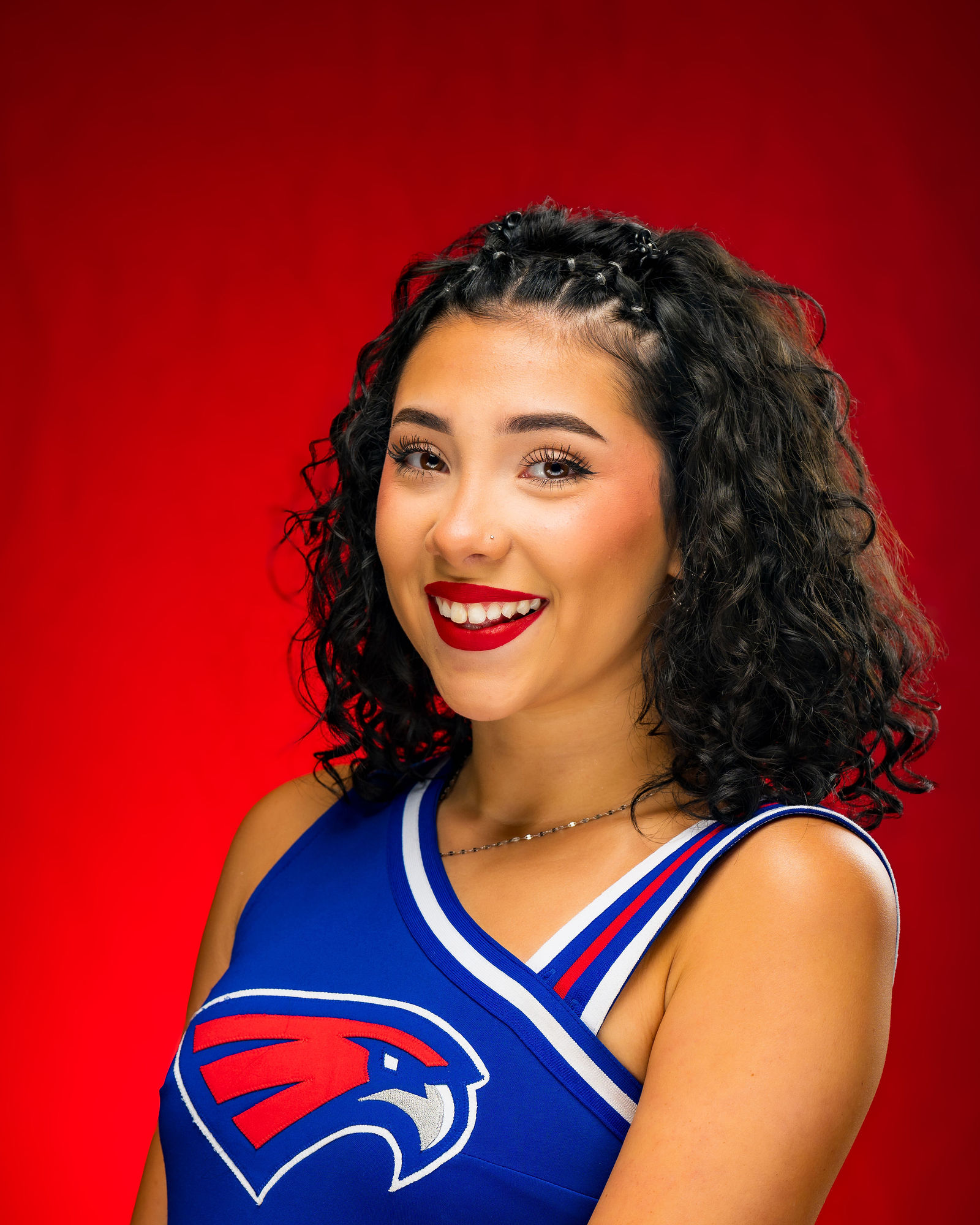 Hays Hawks cheer athlete headshot for school football program in Kyle Texas