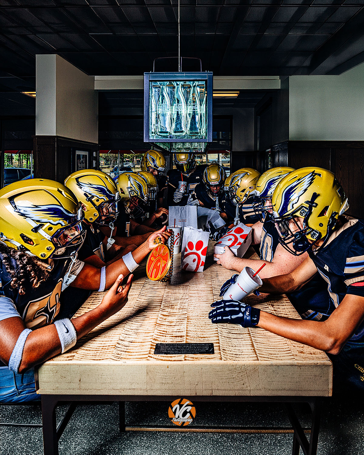 Akins High School football media day portrait created during the Southpark Meadows portion of the session