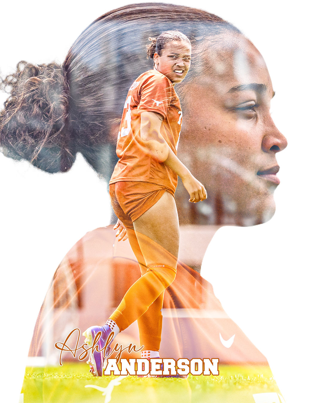 University of Texas soccer athlete branding action photo by VC Photography