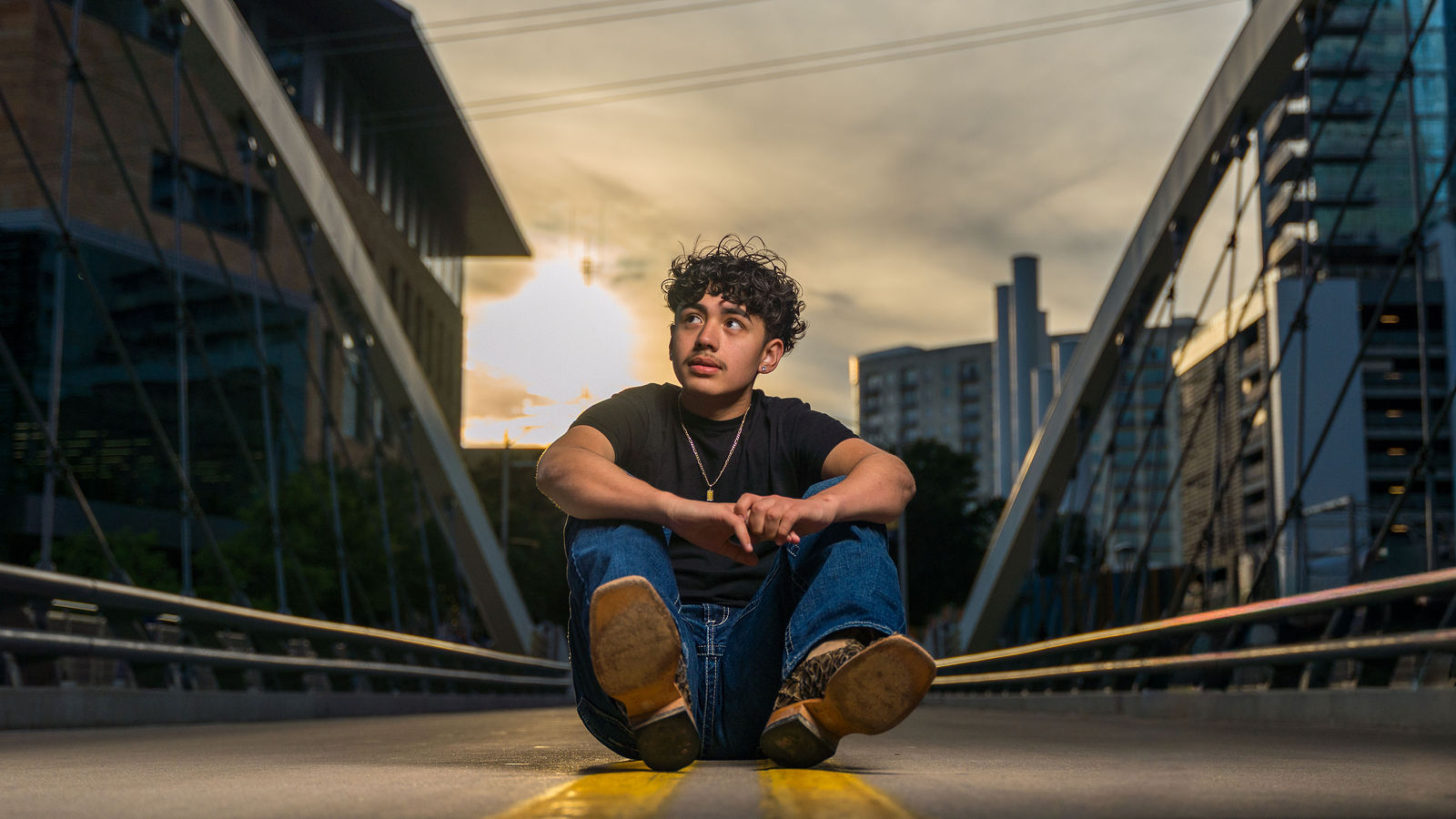 Cinematic Central Texas senior portrait by VC Photography