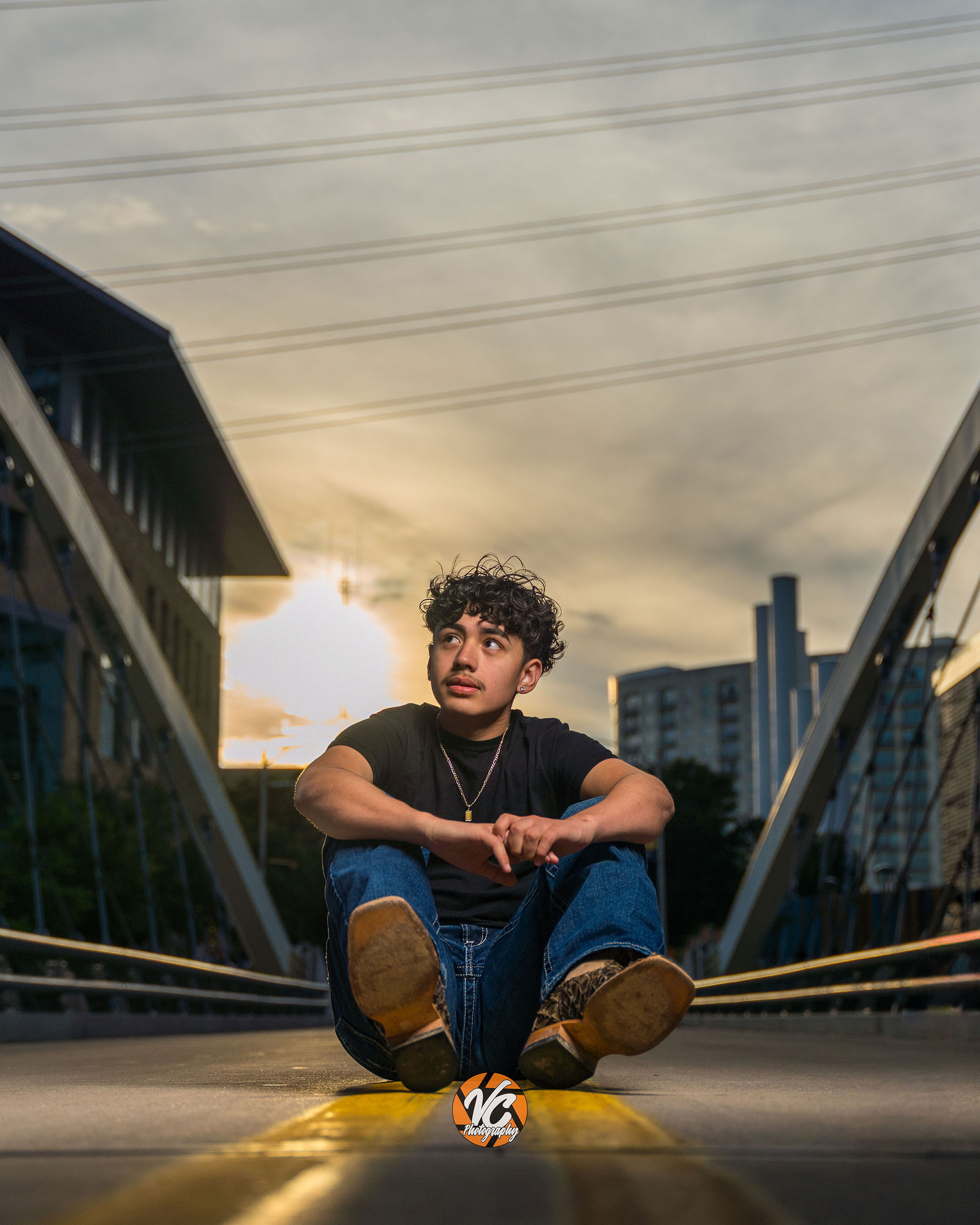 Peyton and Jesse individual portrait session near Austin landmarks