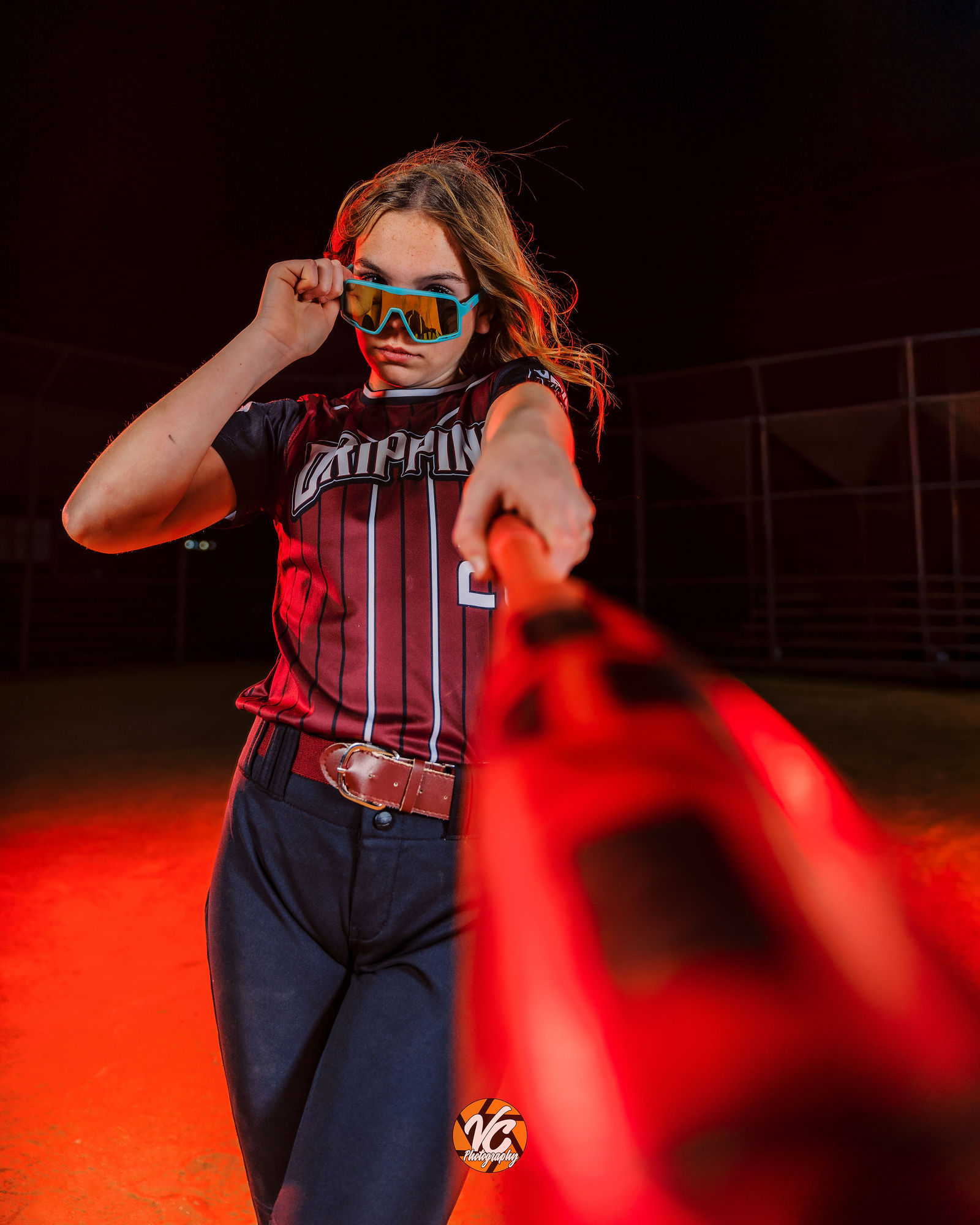 Cinematic softball portrait for Drip Select Softball near Austin Texas